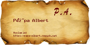 Pápa Albert névjegykártya