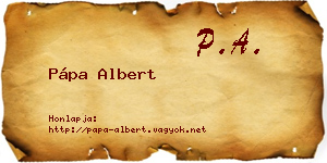 Pápa Albert névjegykártya