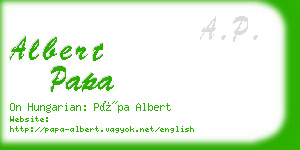 albert papa business card